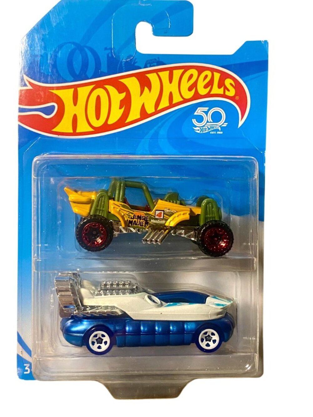 Hot Wheels 50th Anniversary Jungle Mauler & Race Car 2-Pack Sealed Collectible S